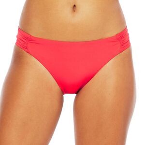 Trina Turk Shirred Sides Hipster Poppy Bright Coral Pink Bikini Swim Bottoms 12